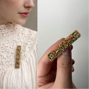 Antique 1900's Italian Micro Mosaic Brooch